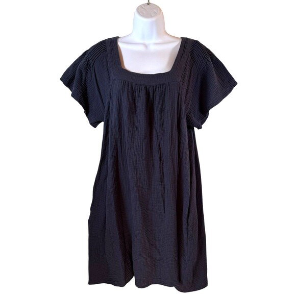 Madewell Dresses & Skirts - Madewell Dress S Lightspun Butterfly Square‎ Neck Mini Navy Blue Coastal Beach